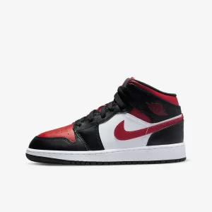 AIR JORDAN 1 MID BLACK FIRE RED GS 554725-079